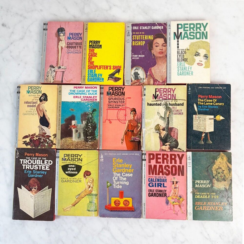 Vintage Perry Mason 14 Book Lot Erle Stanley Gardner Pocket Books Mystery Novels